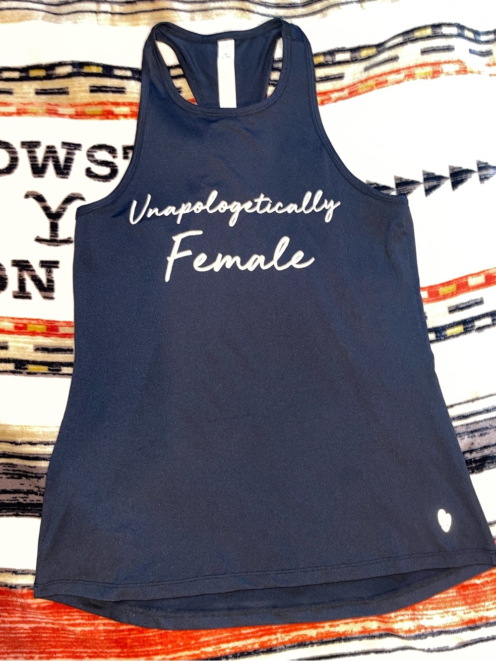 Unapologetically Female Black Racerback Tank Top Size Medium